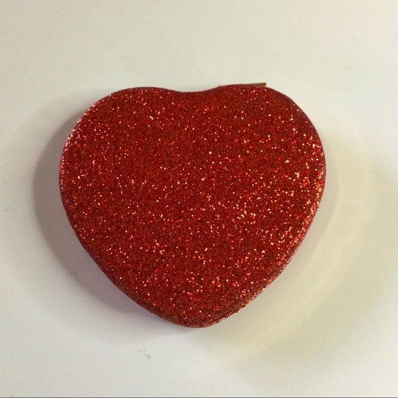 JUICY COUTURE RED GLITTER HEART COMPACT MIRROR NEW - Picture 5 of 7